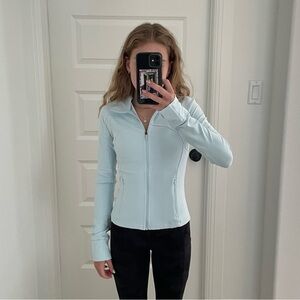 lululemon cropped define jacket size 4 powder blue